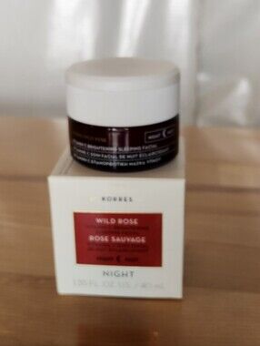 KORRES Wild Rose Vitamin C Night Brightening Facial 1.35 oz NEW Skincare